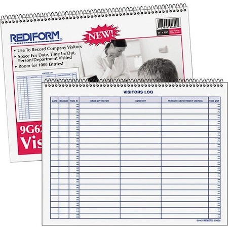 Rediform Office Product LOG BOOK FOR VISITORS, 1000 ENTRIES, 50 PA RED9G620